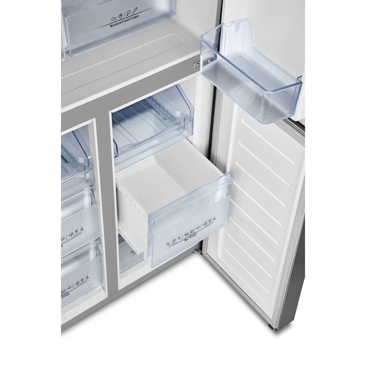 Refurbished Hisense RQ563N4AI1 432 Litre American Fridge Freezer Stainless Steel