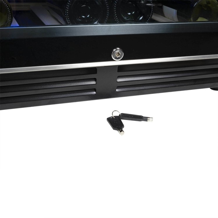 electriQ 51 Bottle Capacity Full Range Dual Zone Freestanding Wine Cooler - Black