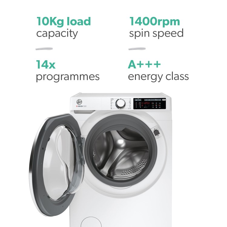 Refurbished Hoover Wash 500 HW410AMC1-80 Freestanding 10KG 1400 Spin Washing Machine White