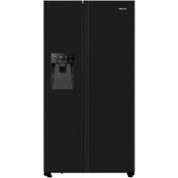 Refurbished Hisense RS694N4TBF Freestanding 535 Litre Frost Free American Fridge Freezer Black 