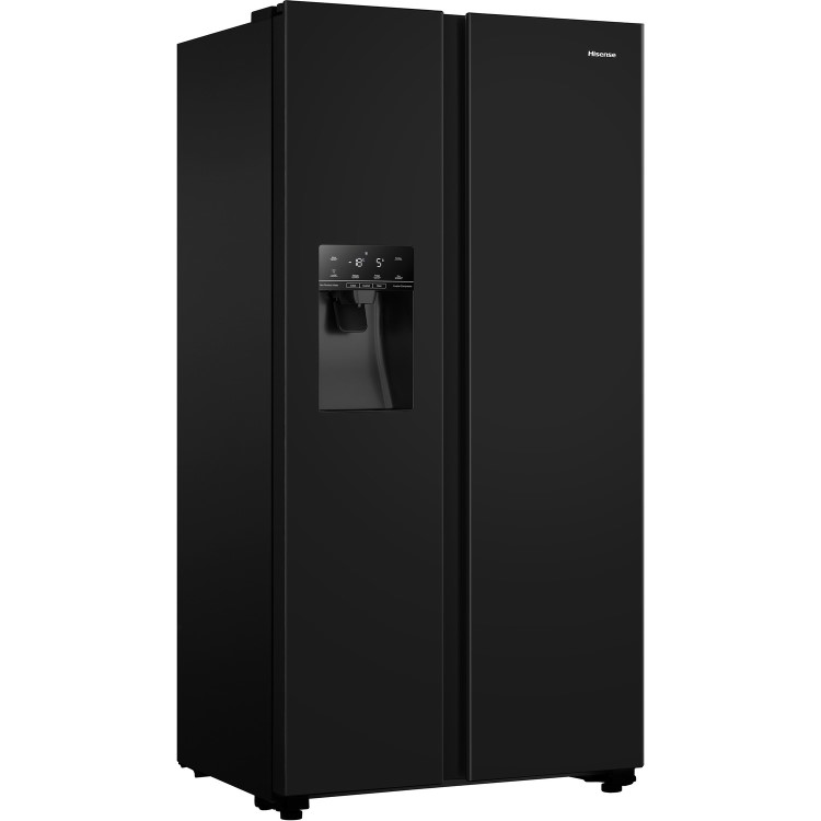 Refurbished Hisense RS694N4TBF Freestanding 535 Litre Frost Free American Fridge Freezer Black 