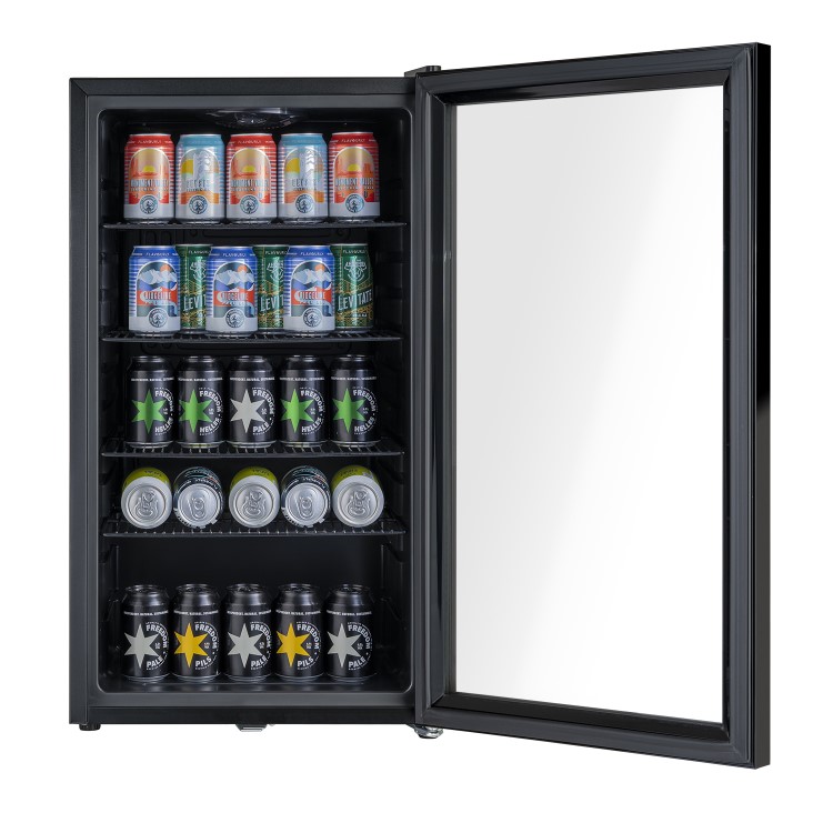 Refurbished electriQ eiQLDFVE Freestanding 98 Litre Drinks Fridge Black