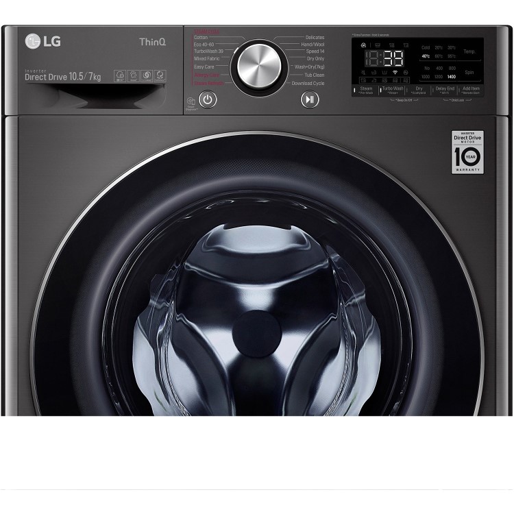 LG 10.5kg Wash 7kg Dry Washer Dryer - Black