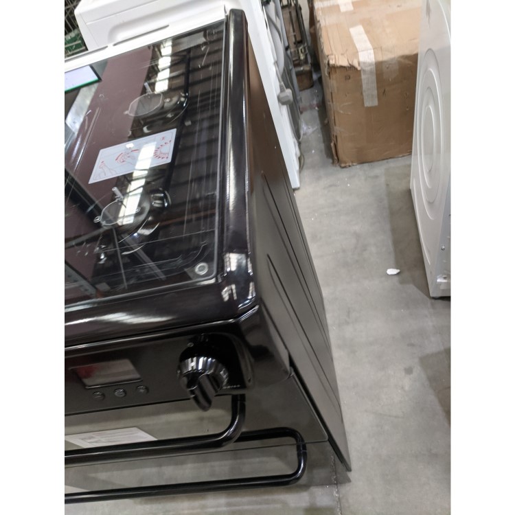 Refurbished Hotpoint HAGL60K 60cm Double Oven Gas Cooker with Lid Black