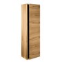 GRADE A1 - Wood Effect Wall Mounted Tall Bathroom Cabinet 420mm - Roxbi
