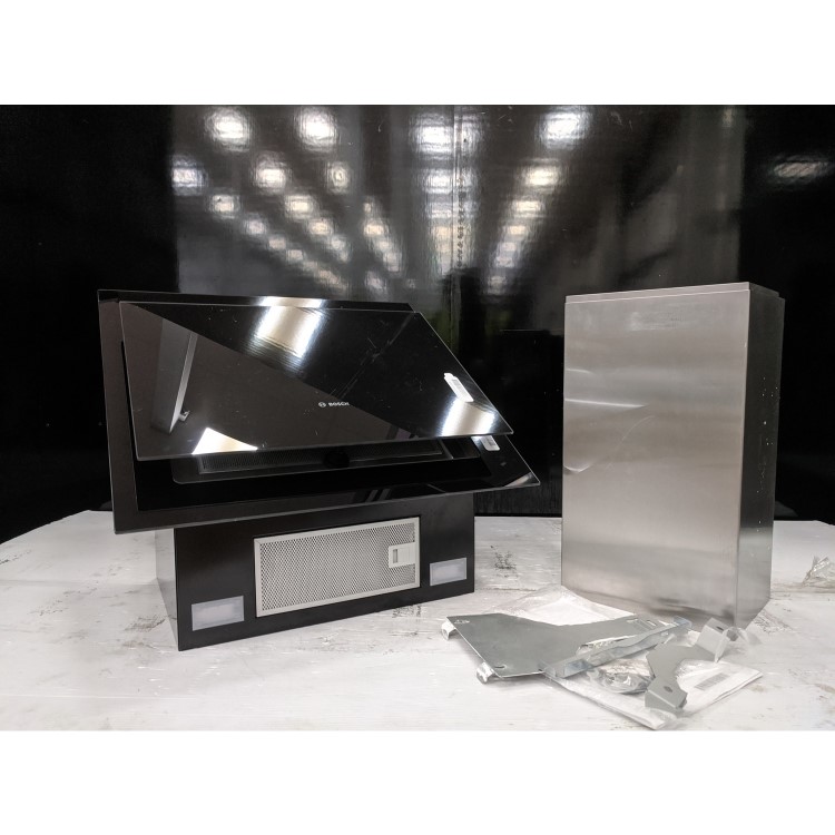 Refurbished Bosch Serie 4 DWK67CM60B 60cm Touch Control Angled Chimney Cooker Hood Black