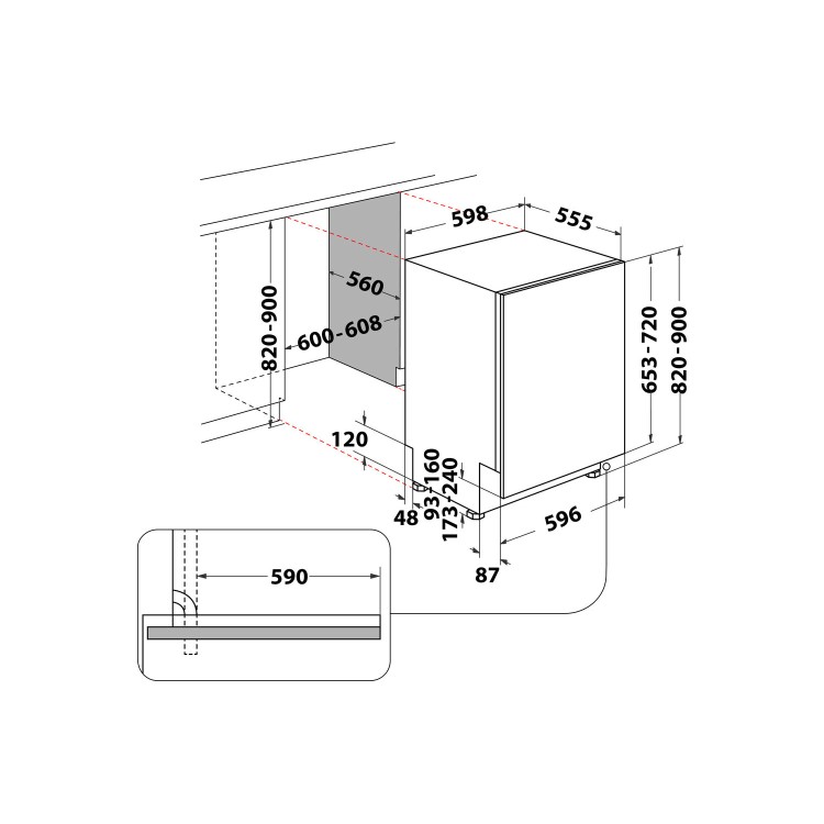 Refurbished Hotpoint HIC3B19CUK 13 Place Fully Integrated Dishwasher