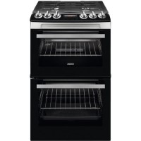 Refurbished Zanussi ZCG43250XA 55cm Double Oven Gas Cooker with Catalytic Liners Stainless Steel
