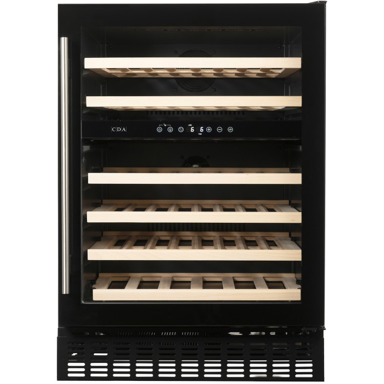 Refurbished CDA WCCFO602BL Integrated 46 Bottle Under Counter Wine Cooler Black