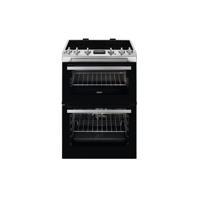 Zanussi 60cm Double Oven Induction Electric Cooker with Catalytic Cleaning - Stainless Steel