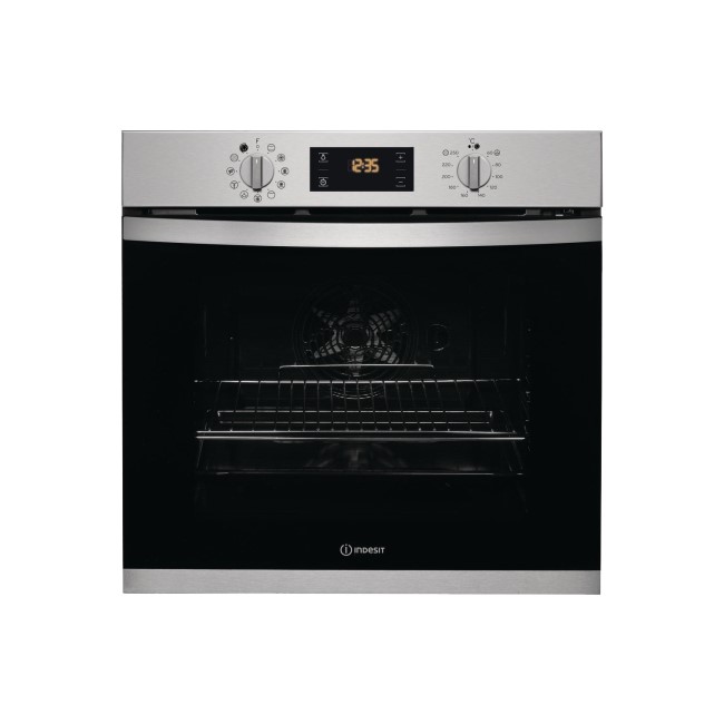Refurbished Indesit Aria IFW3841PIX 60cm Single Built In Electric Oven Stainless Steel