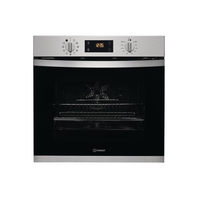 Indesit Aria Electric Multifunction Pyrolytic Single Oven - Stainless Steel