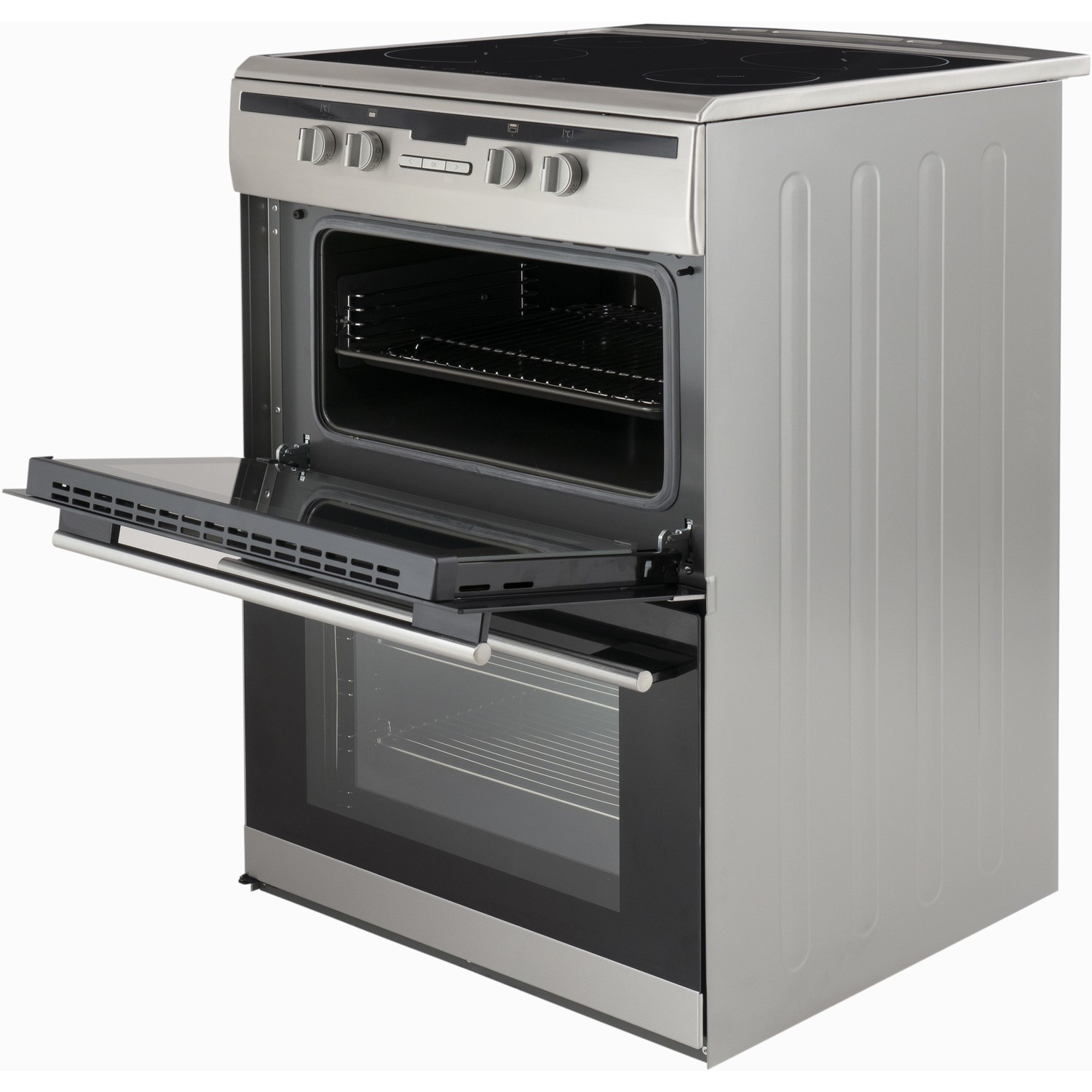 Refurbished Amica AFN6550SS 60cm Double Oven Electric Cooker with Induction Hob Stainless Steel BuyItDirect.ie