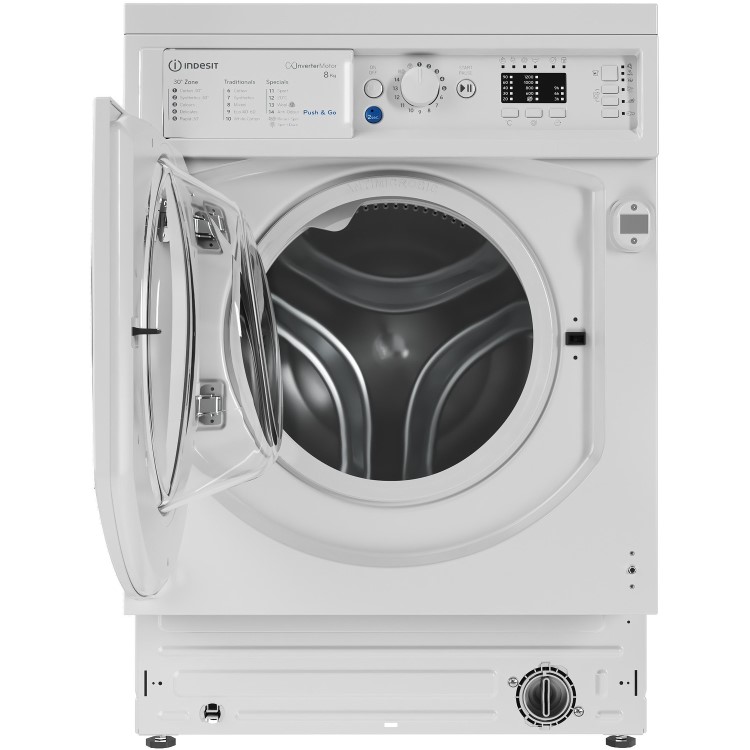 Refurbished Indesit BIWMIL81284 Integrated 8KG 1200 Spin Washing Machine White