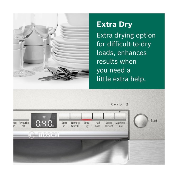Bosch Series 2 13 Place Settings Freestanding Dishwasher - Silver