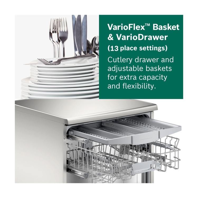 Bosch Series 2 13 Place Settings Freestanding Dishwasher - Silver