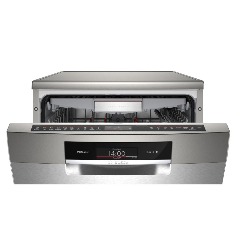 Bosch Series 8 14 Place Settings Freestanding Dishwasher - Silver