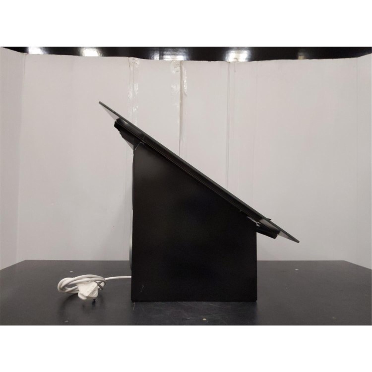 Refurbished Neff D85IBE1S0B 80cm Angled Cooker Hood With Perimeter Extraction Stainless Steel With Black Glass