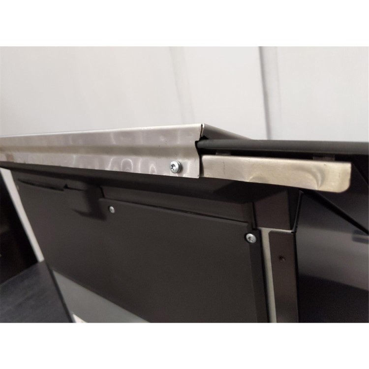 Refurbished Neff D85IBE1S0B 80cm Angled Cooker Hood With Perimeter Extraction Stainless Steel With Black Glass