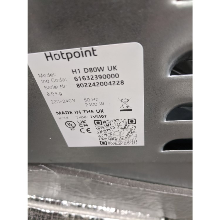 Refurbished Hotpoint H1D80WUK Freestanding Vented 8KG Tumble Dryer White