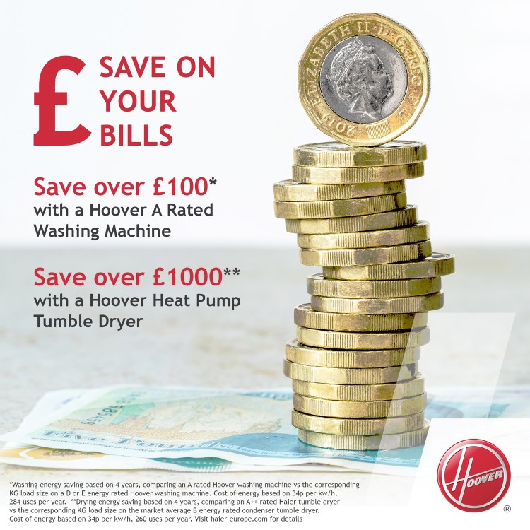 Refurbished Hoover H-Dry 300 HLEH9A2TCE-80 Freestanding Heat Pump 9KG Tumble Dryer White