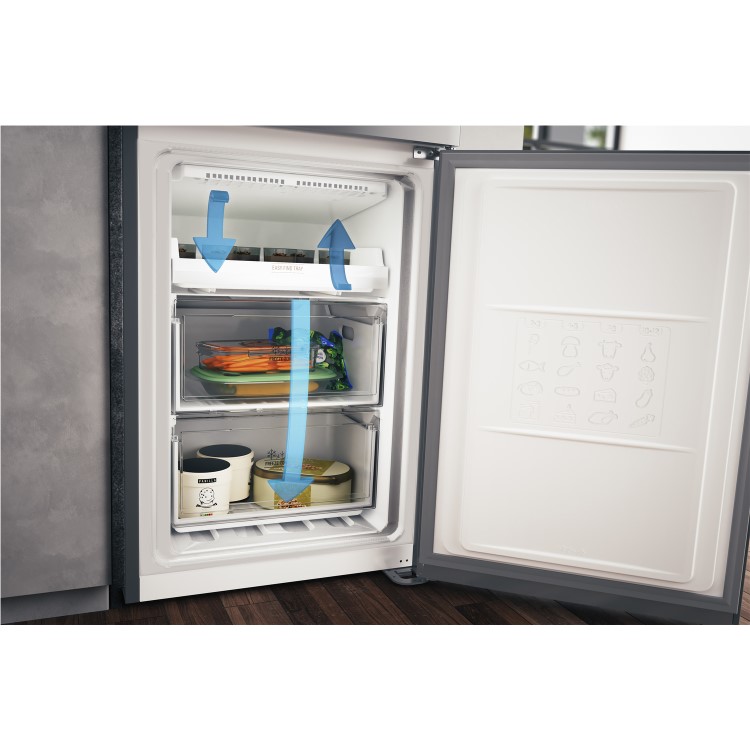 Refurbished Hotpoint H7T911AMXHAQUA Freestanding 360 Litre 70/30 Fridge Freezer Inox