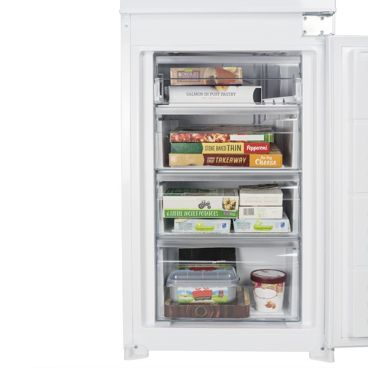 electriQ 235 Litre 50/50 Integrated Fridge Freezer - White 