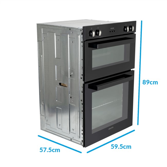 electriQ Built In Electric Double Oven - Black