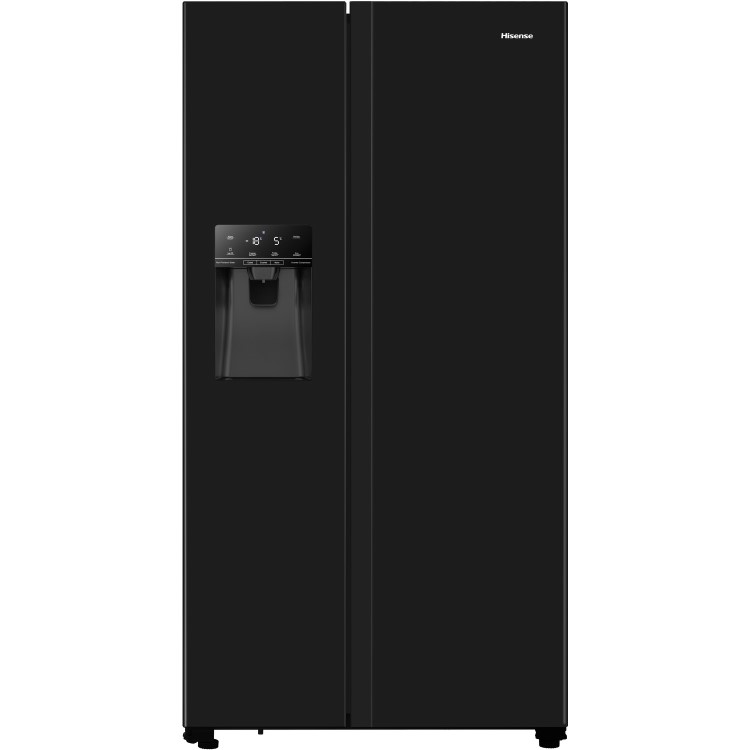 Refurbished Hisense RS694N4TBF Freestanding 535 Litre Frost Free American Fridge Freezer Black 
