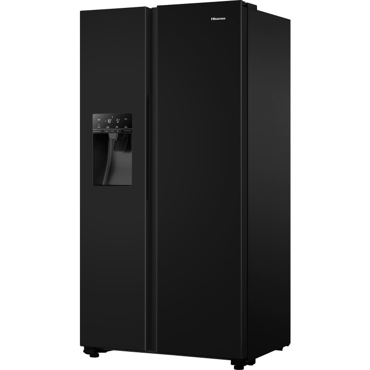 Refurbished Hisense RS694N4TBF Freestanding 535 Litre Frost Free American Fridge Freezer Black 