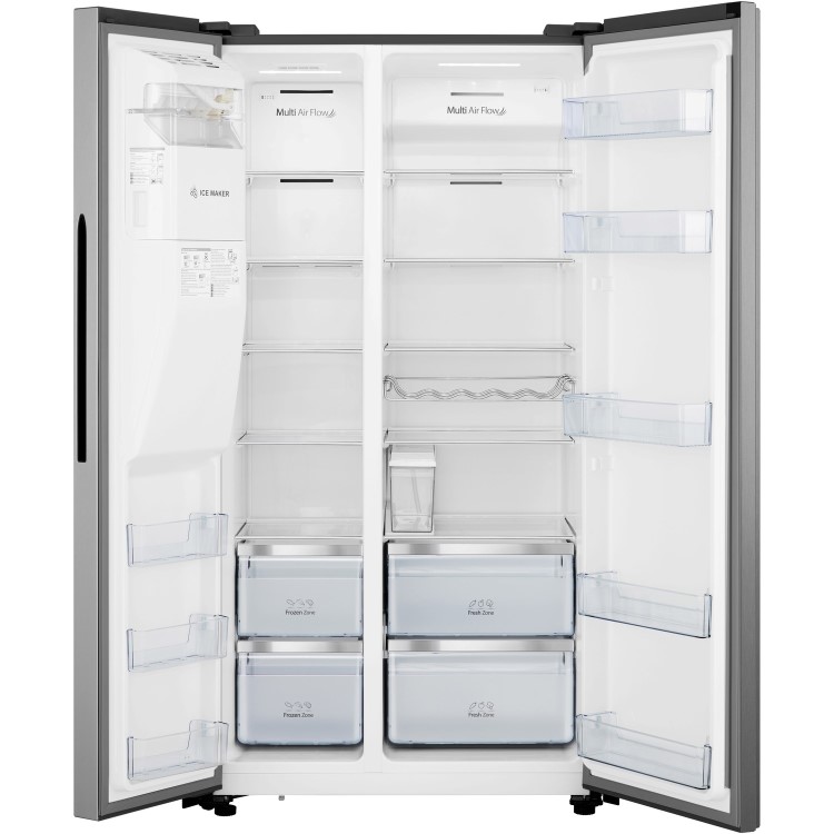 Hisense 562 Litre Side-By-Side American Fridge Freezer - Stainless Steel
