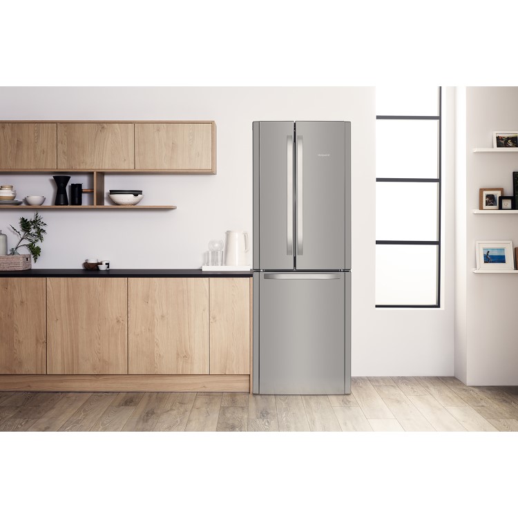 Hotpoint 446 Litre 55/45 Freestanding Fridge Freezer - Stainless steel look