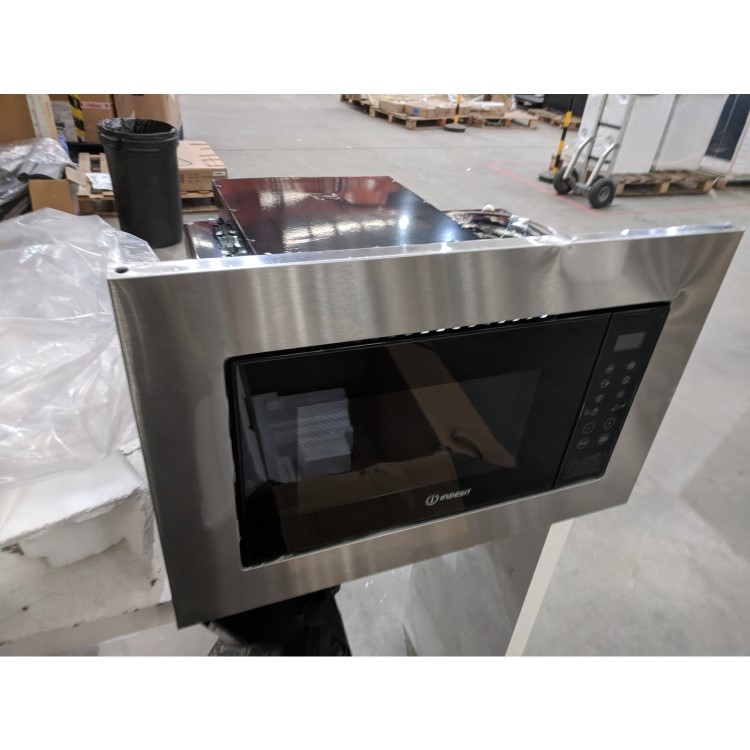 Refurbished Indesit MWI120GX Built In 20L with Grill 800W Microwave Oven Stainless Steel