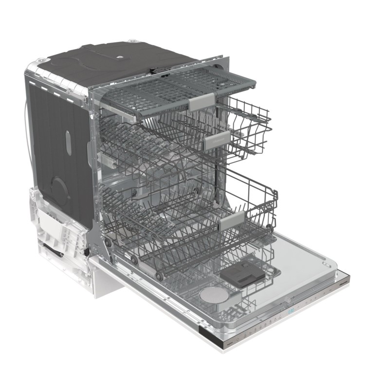 Refurbished Hisense Hi6 Integrated Dishwasher - Smart Wi-Fi C-Rated Silver control panel