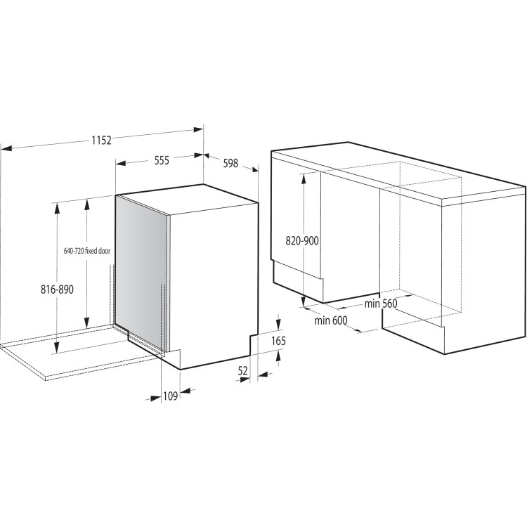 Refurbished Hisense Hi6 Integrated Dishwasher - Smart Wi-Fi C-Rated Silver control panel