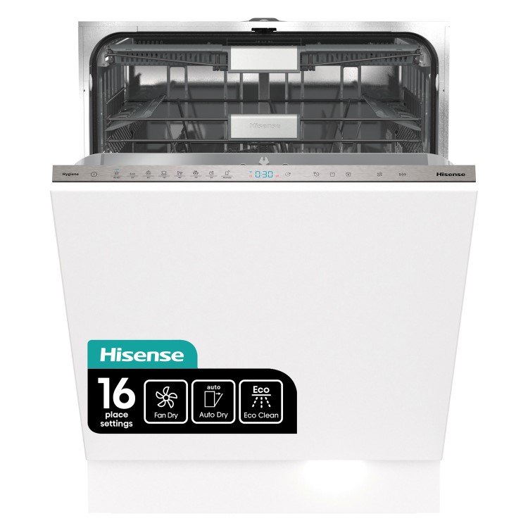 Refurbished Hisense Hi6 Integrated Dishwasher - Smart Wi-Fi C-Rated Silver control panel