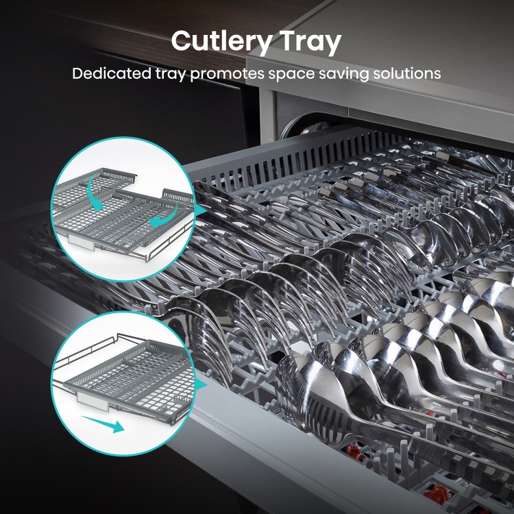 Refurbished Hisense Hi6 Integrated Dishwasher - Smart Wi-Fi C-Rated Silver control panel