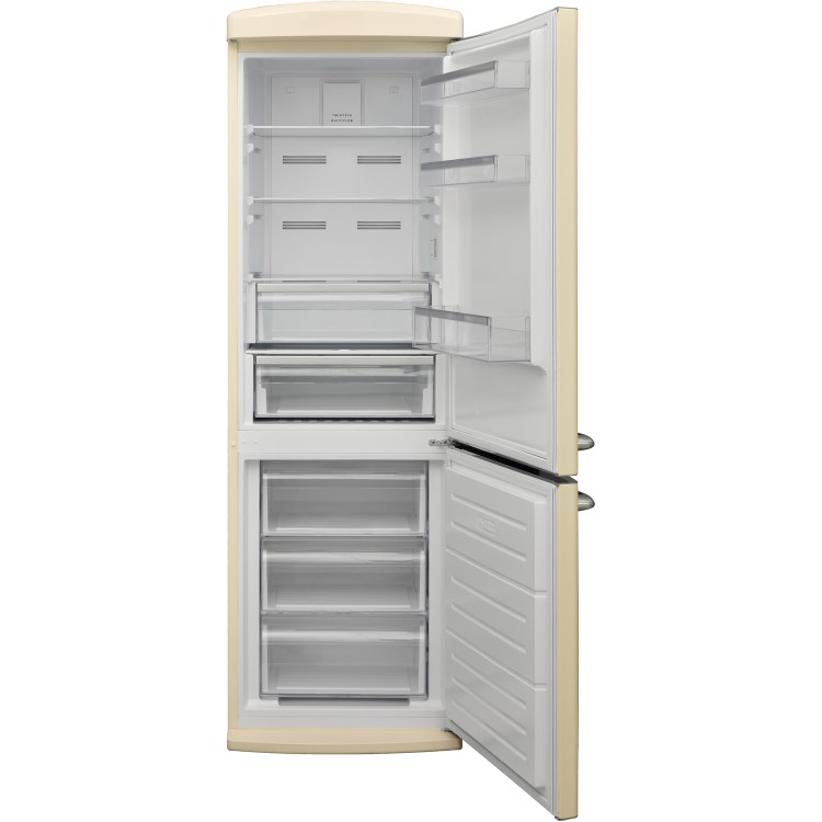 Refurbished Zanussi ZNME32EM1 Freestanding 331 Litre 60/40 Retro Frost Free Fridge Freezer Cream