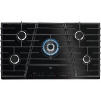 Refurbished AEG HVB95450IB 90cm 5 Burner Gas-on-Glass Hob Black