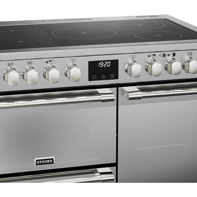 Refurbished Stoves Sterling Deluxe D900Ei 90cm Electric Range Cooker Stainless Steel