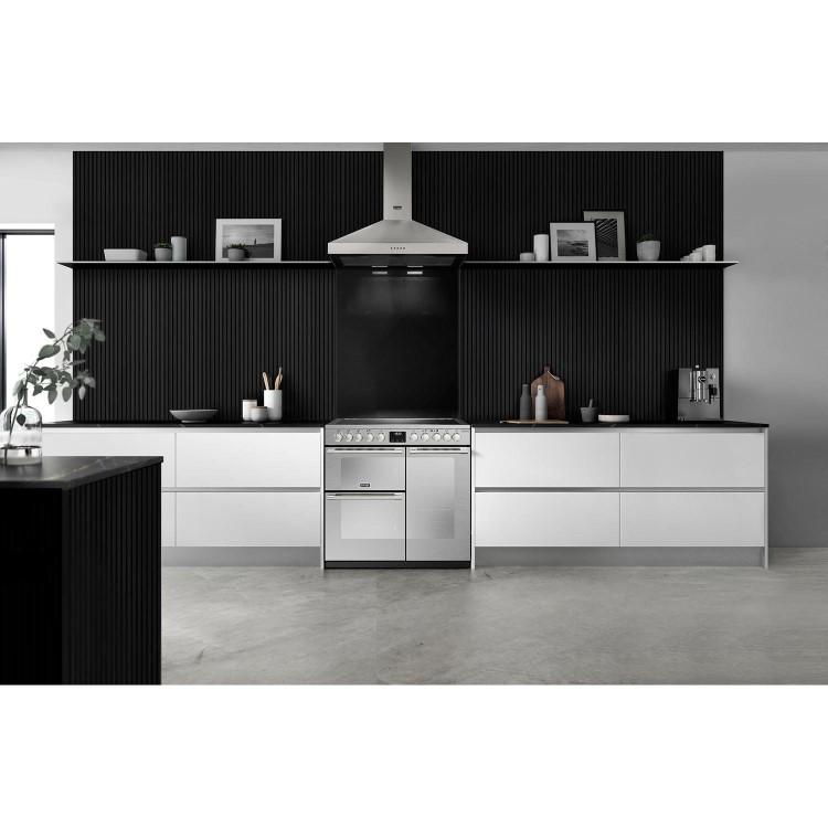 Refurbished Stoves Sterling Deluxe D900Ei 90cm Electric Range Cooker Stainless Steel