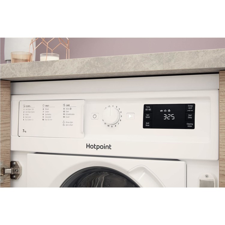 Refurbished Hotpoint BIWMHG71483UKN Integrated 7KG 1400 Spin Washing Machine White