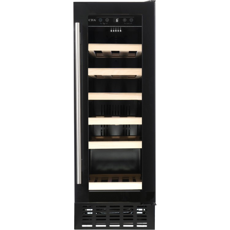 Refurbished CDA 30cm Freestanding 19 Bottle Single Zone Under Counter Wine Cooler Black