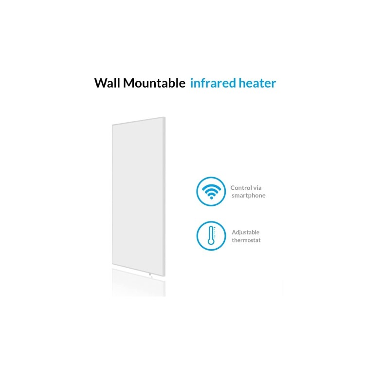 Refurbished electriQ 700W Infrared Wall Mountable Panel Heater - Low Energy