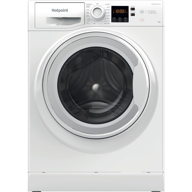 Refurbished Hotpoint NSWM1045CWUKN Freestanding 10KG 1400 Spin Washing Machine White