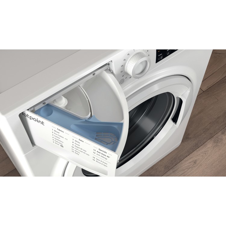 Refurbished Hotpoint NSWM1045CWUKN Freestanding 10KG 1400 Spin Washing Machine White
