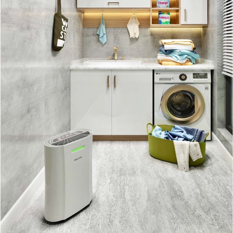 Refurbished electriQ 20L Low-Energy Quiet Laundry Dehumidifier with HEPA UV Air Purifier