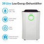 Refurbished electriQ 20L Low-Energy Quiet Laundry Dehumidifier with HEPA UV Air Purifier