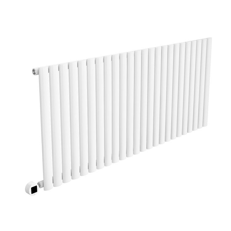 White Horizontal Smart Electric Radiator with Wi-Fi Thermostat - 2000W - H600xW1416mm - Bathroom Safe