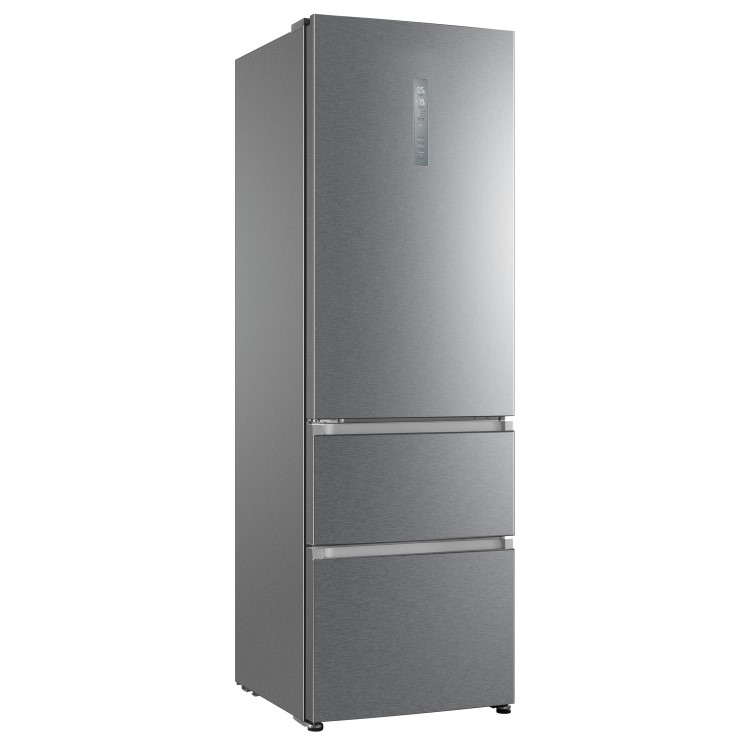 Refurbished Haier HTR3619FNMP Freestanding 345 Litre 70/30 Fridge Freezer Stainless Steel